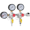 Triple Gauge Regulator, CO2 Regulator Gauge with 0-60PSI, Heavy Duty CO2 Gauge Gas System, Draft Beer Regulator with Check Valve, Adjustable Pressure Regulator for Draft Beer Homebrew, CGA320