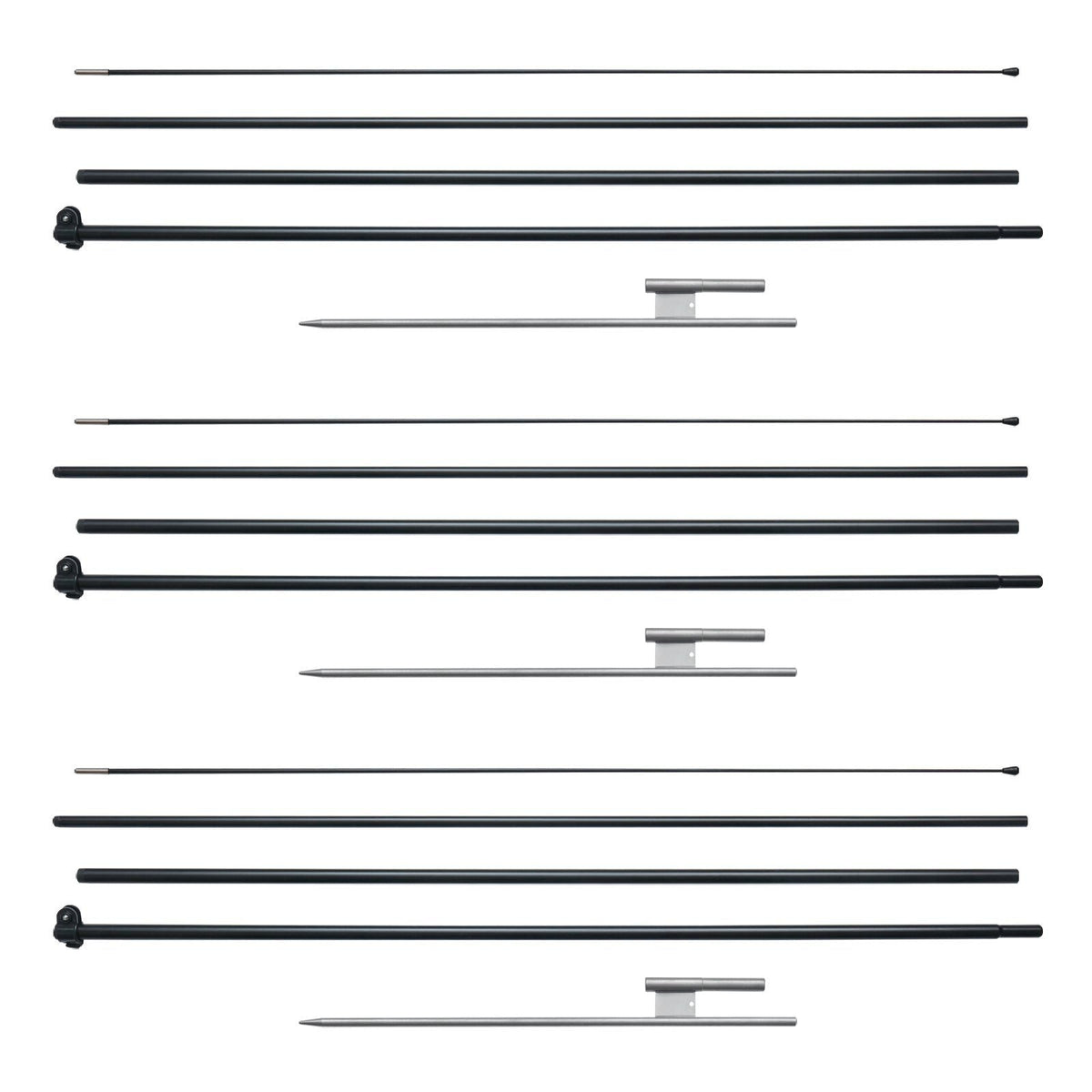 Feather Flag Pole Kit 3 Packs Swooper Flag Pole 16.3 ft with Ground Stakes