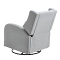 Electronic Power Recliner and Swivel Glider, 250 lbs Weight Capacity Swivel Glider Recliner Chair with USB Port, Polyester Surface Swivel Rocker Recliner for Living Room, Bedroom, Light Gray