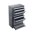 Drill Bit Dispenser Cabinet, 3 Pieces Three-Drawer for 1/16" to 1/2" & Letter Sizes A to Z, Five-Drawer Drill Bit Organizer for Wire Gauge Sizes #1 to #60, Stackable for Drill Bit Storage