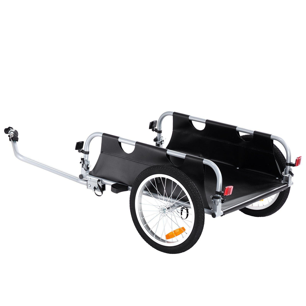 Bike Cargo Trailer, 100 lbs Load Capacity, Heavy-Duty Bicycle Wagon Cart, Foldable Compact Storage & Quick Release with Universal Hitch, 16" Wheels, Safe Reflectors, Fits 22"-28" Bike Wheels