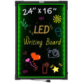 LED Message Writing Board, 24"x16" Illuminated Erasable Lighted Chalkboard, Neon Effect Menu Sign Board, Drawing Board with 8 Fluorescent Chalk Markers and Remote Tested to UL Standards