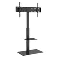 TV Stand Mount, Swivel Tall TV Stand for 32 to 85 inch TVs, Height Adjustable Portable Floor TV Stand with Tempered Glass Base for Bedroom, Living Room