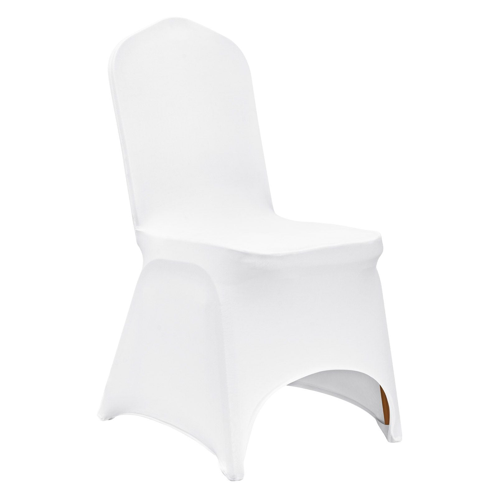 Stretch Spandex Folding Chair Covers, Universal Fitted Arched Front Cover, Removable Washable Protective Slipcovers, for Wedding, Holiday, Banquet, Party, Celebration, Dining (50PCS White)