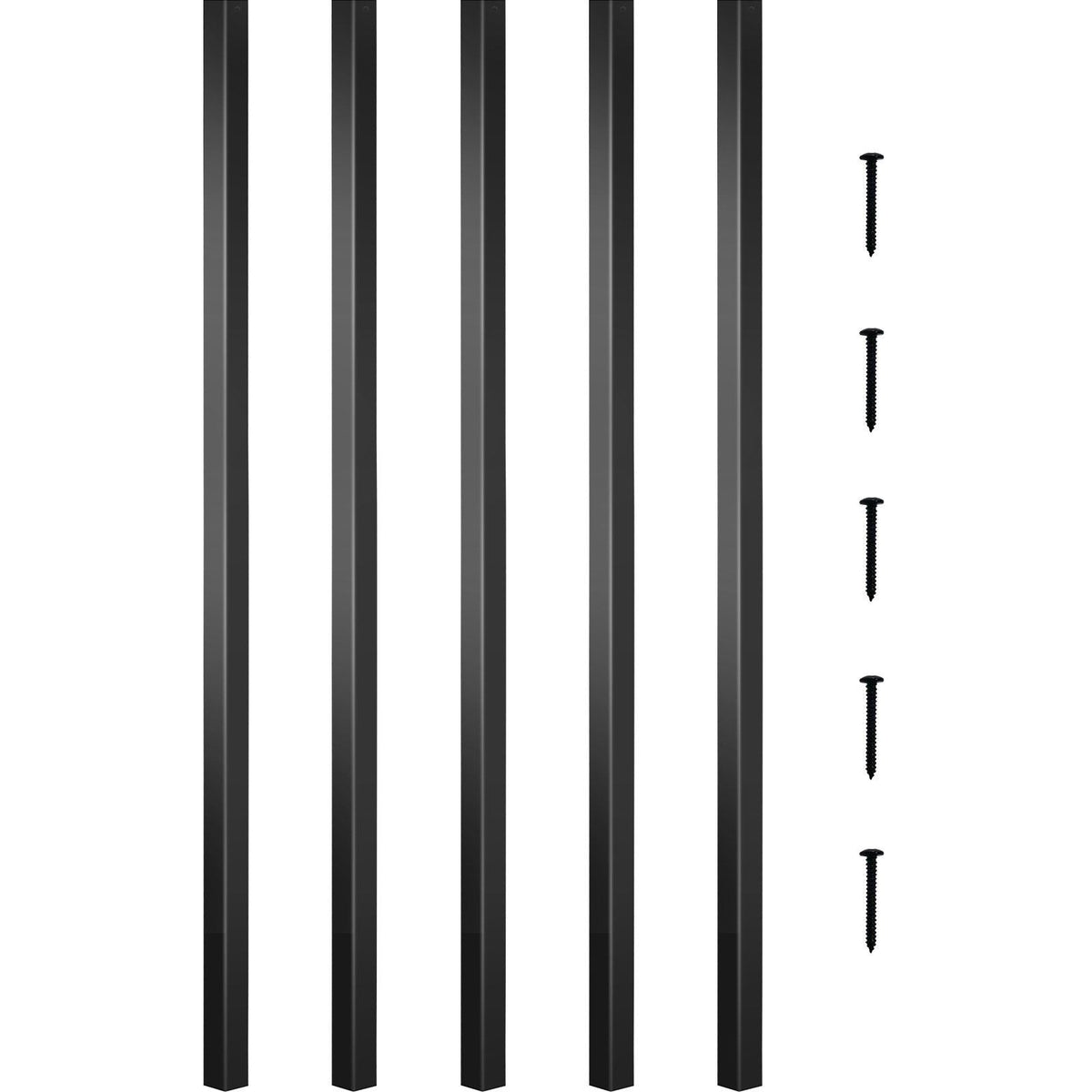 Deck Balusters, 101 Pack Metal Deck Spindles, 26"x0.75" Staircase Baluster with Screws, Aluminum Alloy Deck Railing for Wood and Composite Deck, Square Baluster for Outdoor Stair Deck Porch