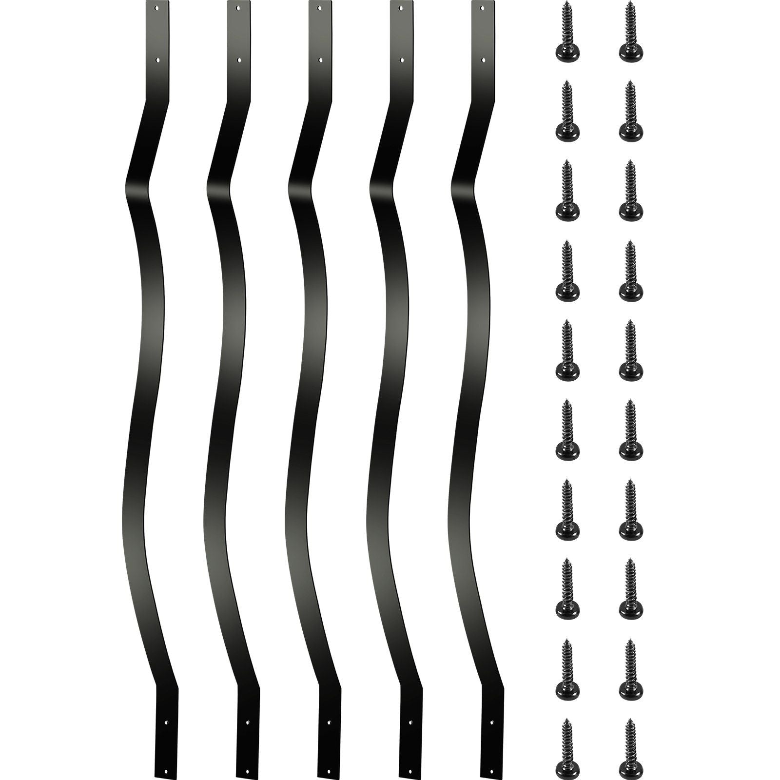 Deck Balusters, 26 Pack Metal Deck Spindles, 32.25"x1" Staircase Baluster with Screws, Iron Deck Railing for Wood and Composite Deck, Stylish Baluster for Outdoor Stair Deck Porch