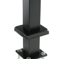 Cable Railing Post, 36" x 2" x 2" Steel Level Deck Railing Post Without Holes, SUS304 Stainless Steel Cable Rail Post, Stair Handrail Post with Horizontal and Curved Bracket, 1-Pack, Black
