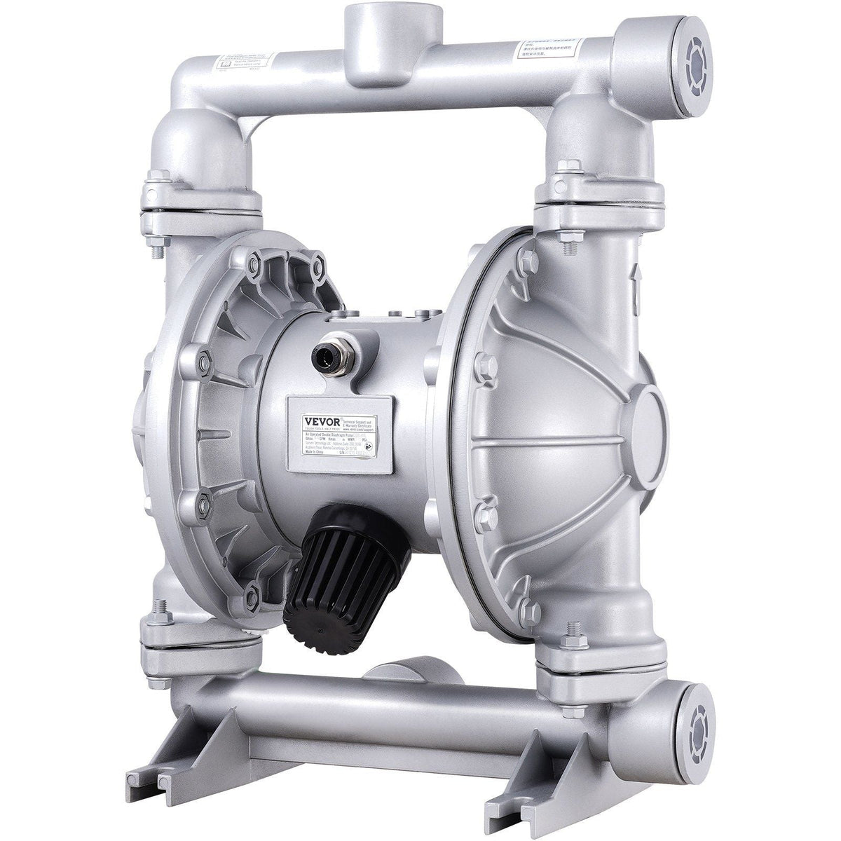 Air Operated Double Diaphragm Pump, 44GPM, Max 115PSI Air Waste Oil Pneumatic Transfer Pump with 2 Extra Diaphragms, 1-1/2 inch Inlet & Outlet Aluminum Alloy Diaphragm Pump for Diesel Grease Oil