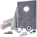 Shower Curb Kit, 38"x60" Watertight Shower Curb Overlay with 4" ABS Offset Bonding Flange, 4" Stainless Steel Grate, 2 Cuttable Shower Curb and Trowel, Shower Pan Slope Sticks Fit for Bathroom