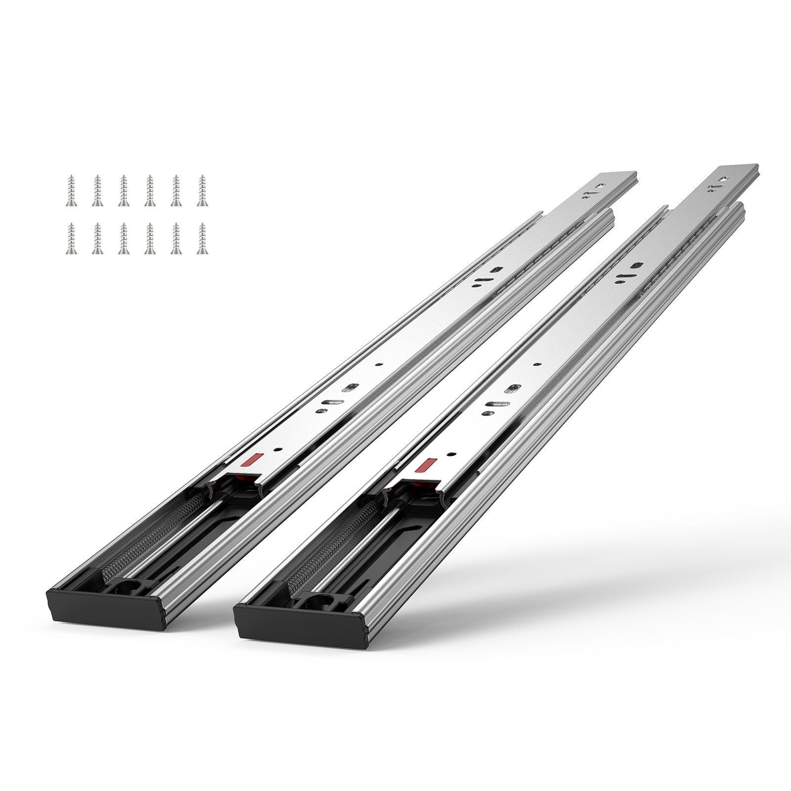 10 Pairs of 24 Inch Drawer Slides Side Mount Rails, Heavy Duty Full Extension Steel Track, Soft-Close Noiseless Guide Glides Cabinet Kitchen Runners with Ball Bearing, 100 Lbs Load Capacity