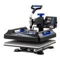 8 in 1 Heat Press Machine 15x15 in 30oz Tumbler Press T-Shirts Black+Blue