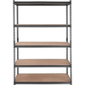 Storage Shelving Unit, 5-Tier Adjustable, 2000 lbs Capacity, Heavy Duty Garage Shelves Metal Organizer Utility Rack, Black, 18" D x 48" W x 72" H for Kitchen Pantry Basement Bathroom Laundry