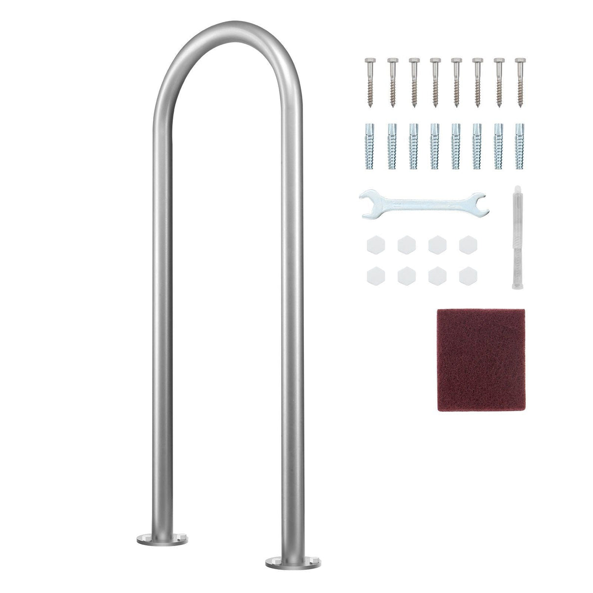 Pool Handrail 36 x 13 inch Aluminum with Base Plate for Indoor/Outdoor