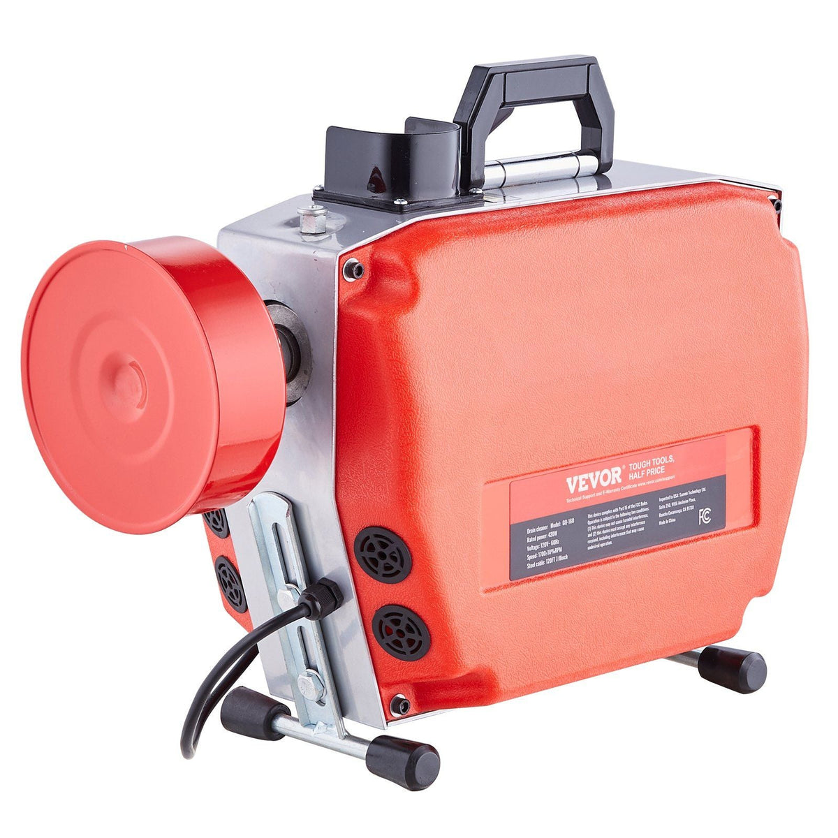 Drain Cleaner Machine 120FT x 7/8" 420W Sewer Snake Auger Manual Feed