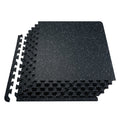 25 PCS 0.56" Thick Gym Floor Mats, 24"x24" EVA Foam & Rubber Top Interlocking Workout Mats with 100 sq.ft Coverage, Waterproof Exercise Puzzle Flooring for Gym, Home, Garage, Black & White