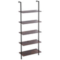 Industrial Square Pipe Shelf 5 Tier 24x11.8in Wall-Mount for Bedroom