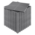 Interlocking Drainage Mat, 15.7'x15.7' Modular Cushion Durable PP Material, 24 Pcs Splicing Drainage Mats, Non-Slip Drainage Floor Tile and Shower Mat, for Garage, Garden, Kitchen &Outdoor, Grey