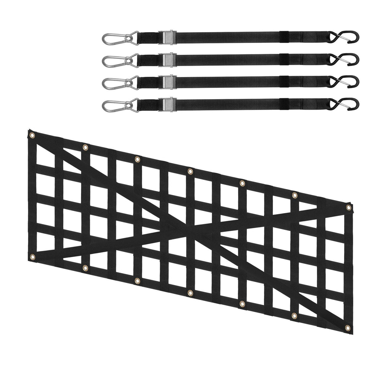 Tailgate Net Pickup Truck Tailgate Net 54" x 18" Adjustable Cross Design