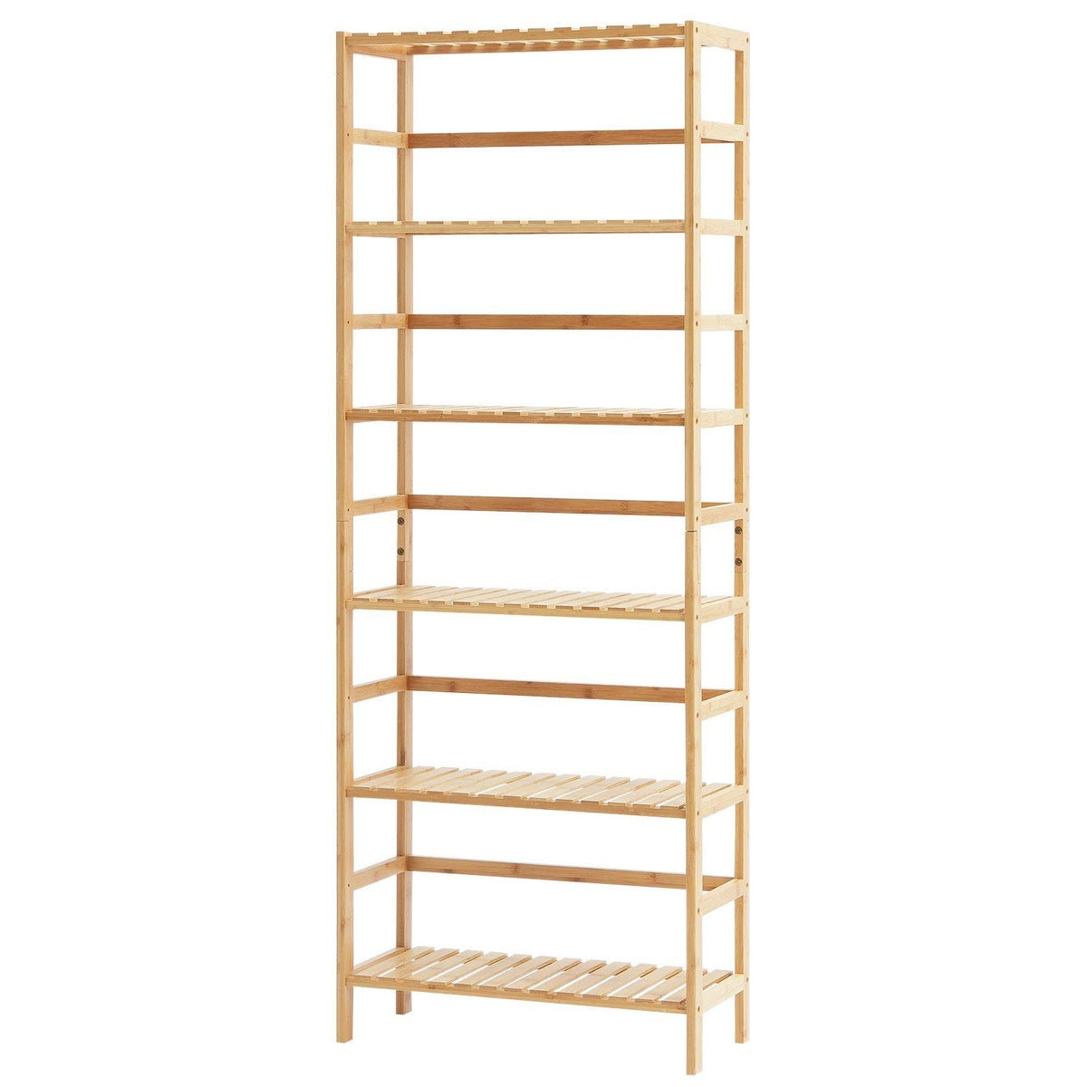Bamboo Bookshelf 6 Tiers Bamboo Ladder Bookcase Rectangle Storage Rack
