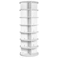7 Tiers Rotating Shoe Rack Tower, 360°Spinning Shoe Display, Revolving Shoe Rack Storage Round Carousel, Lazy Susan Shoe Rack Organizer, Ideal for Bedroom, Living Room, Entryway, White