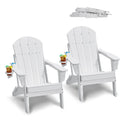 Adirondack Chair Plastic Set of 2 All-Weather Folding Fire Pit White