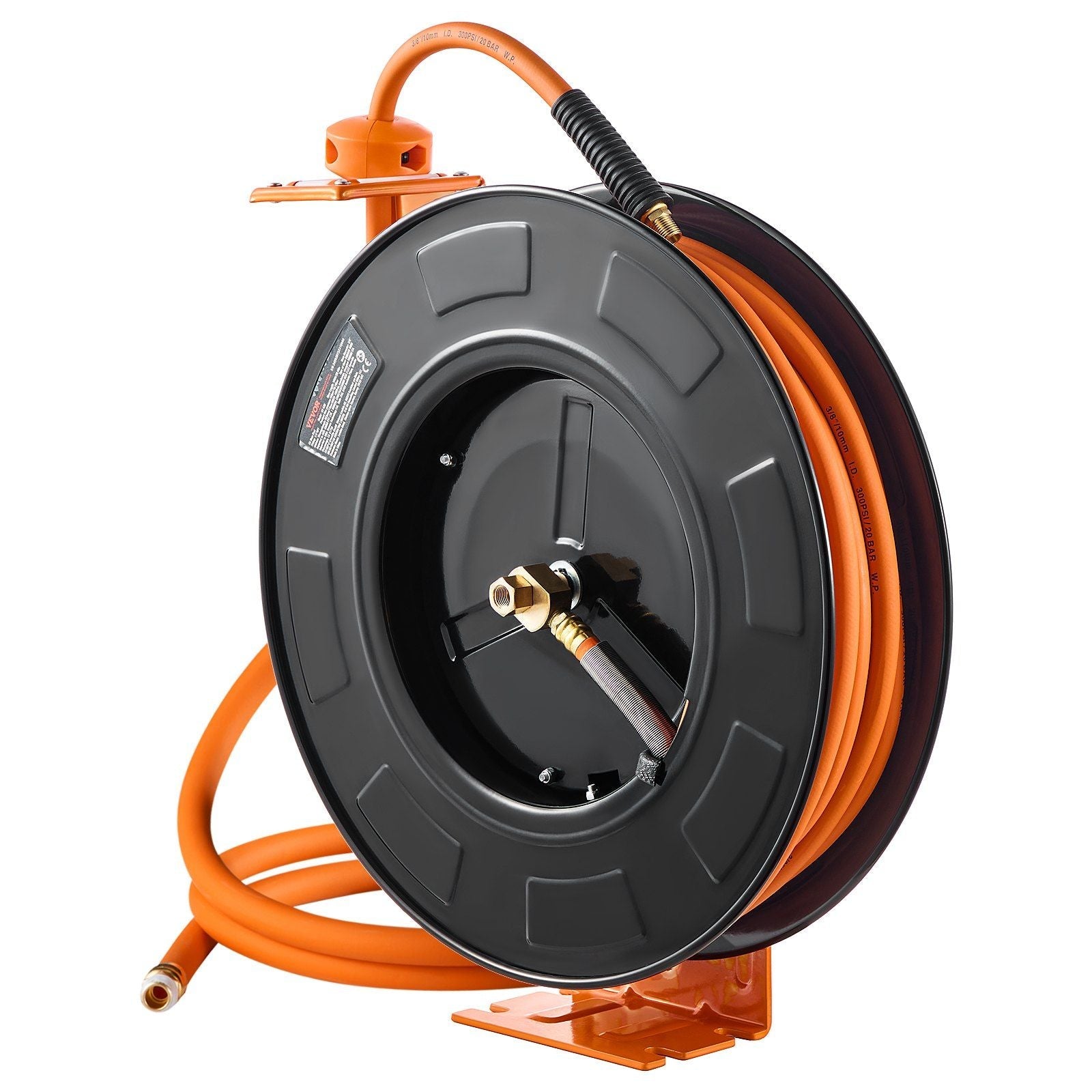 Retractable Air Hose Reel 3/8 IN x 100 FT Rubber Air Hose Reel Max 300 PSI