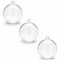 3.15-Inch Clear Plastic Fillable Christmas Ball Ornaments for DIY Projects: Set of 3