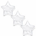 Set of 3 Openable Fillable Clear Plastic Star Christmas Ornaments DIY Craft 3.5 Inches
