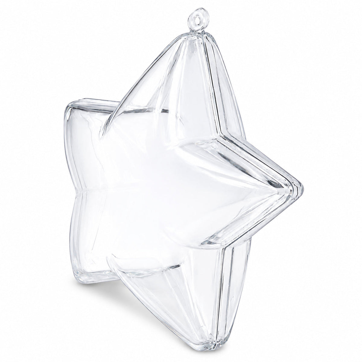 Set of 3 Openable Fillable Clear Plastic Star Christmas Ornaments DIY Craft 3.5 Inches