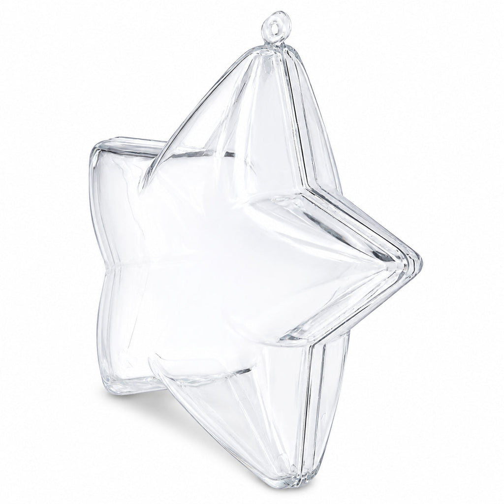 Set of 3 Clear Plastic Star Ornaments 3.25 Inches (83 mm)