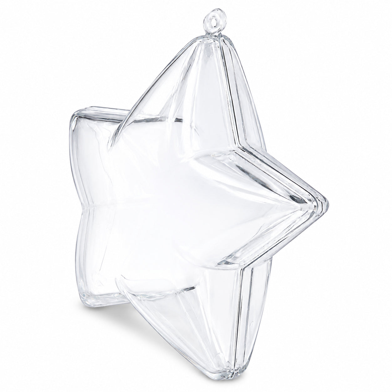 Set of 3 Clear Plastic Star Ornaments 3.25 Inches (83 mm)