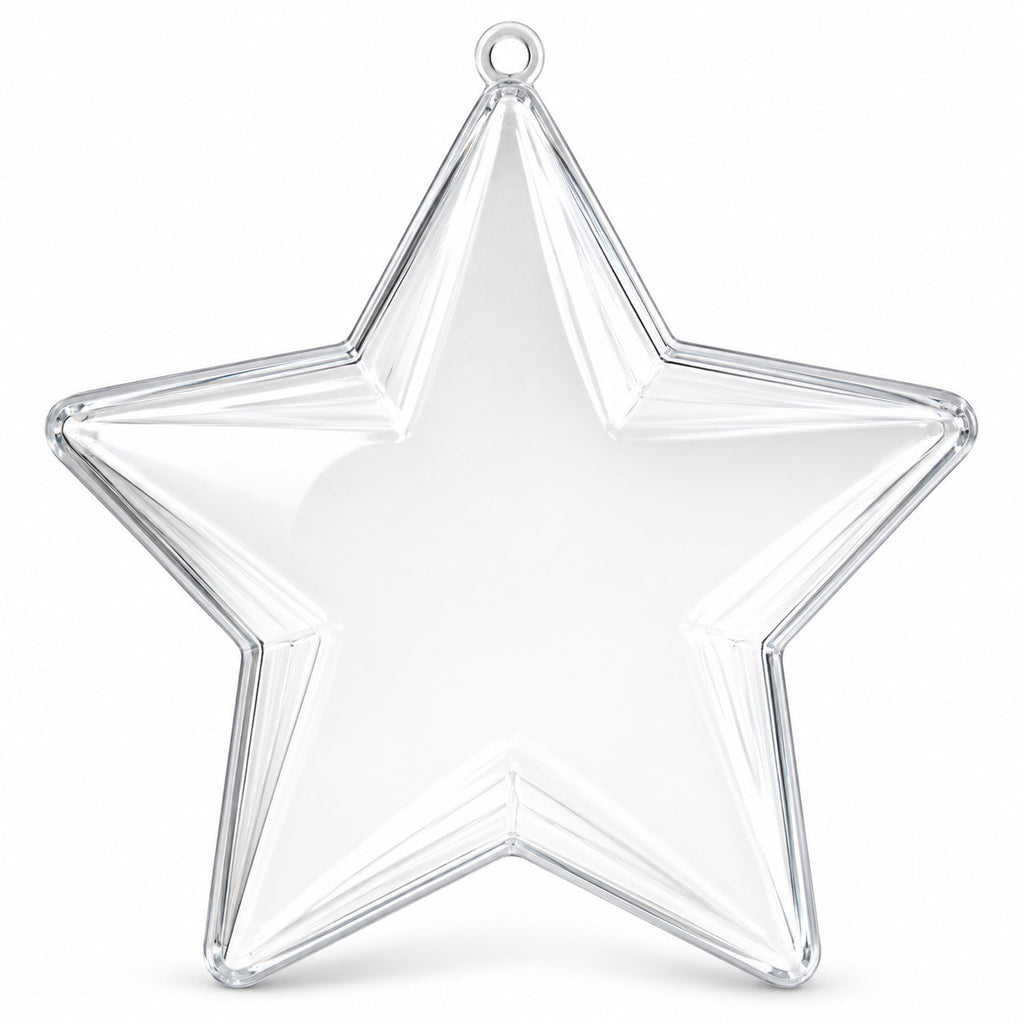 Set of 3 Clear Plastic Star Ornaments 3.25 Inches (83 mm)