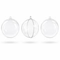 Set of 3 Openable Fillable Clear Plastic Ball Christmas Ornaments DIY Craft 4 Inches