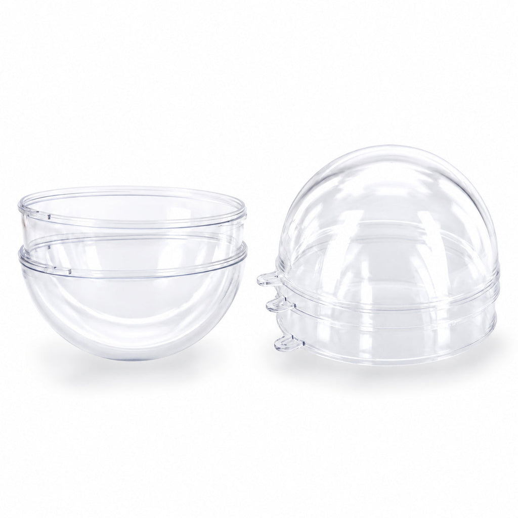 3.15-Inch Clear Plastic Fillable Christmas Ball Ornaments for DIY Projects: Set of 3