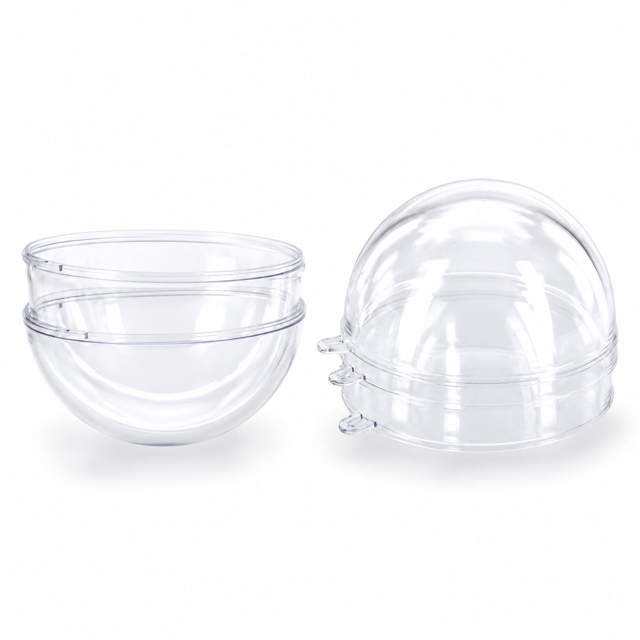 3.15-Inch Clear Plastic Fillable Christmas Ball Ornaments for DIY Projects: Set of 3