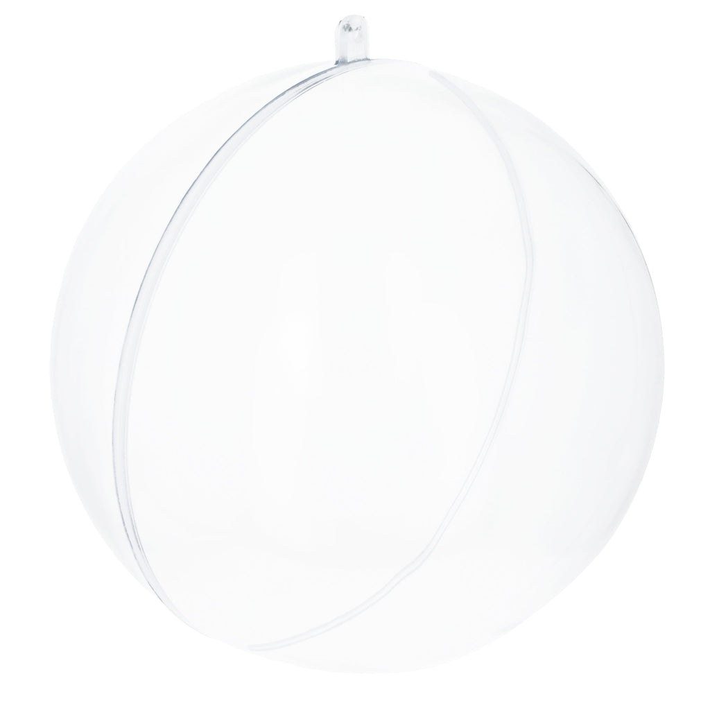 5.5-Inch DIY Fillable Clear Plastic Christmas Ball Ornament