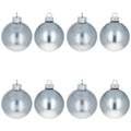 Set of 8 Shiny Silver Glass Christmas Ball Ornament DIY Craft 2.6 Inches