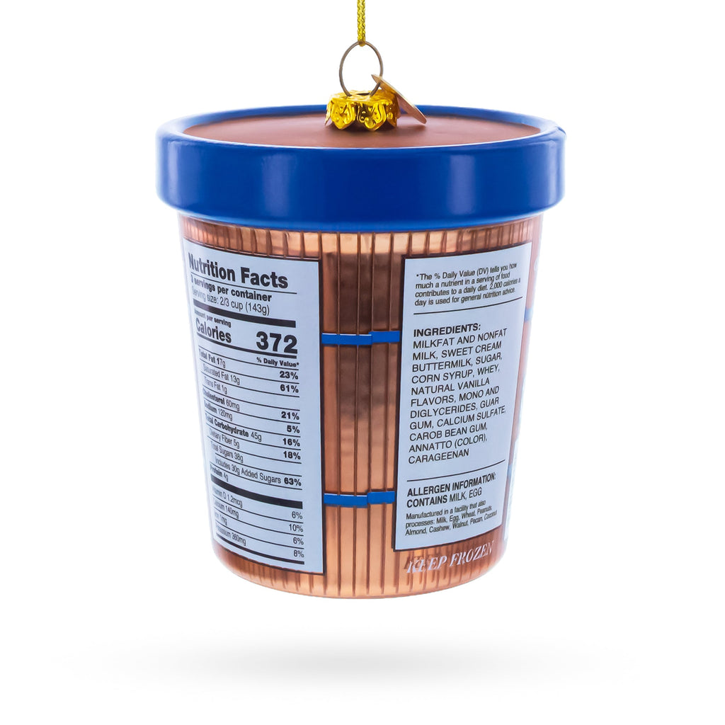 Chocolate Ice Cream Pint Glass Christmas Ornament