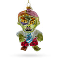 Walking Zombie Glass Christmas Ornament