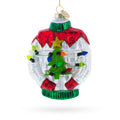 Ugly Christmas Sweater with Multicolor Light Glass Christmas Ornament