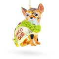 Taco Dog Chihuahua Glass Christmas Ornament