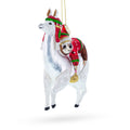 Llama and Sloth Companion Glass Christmas Ornament