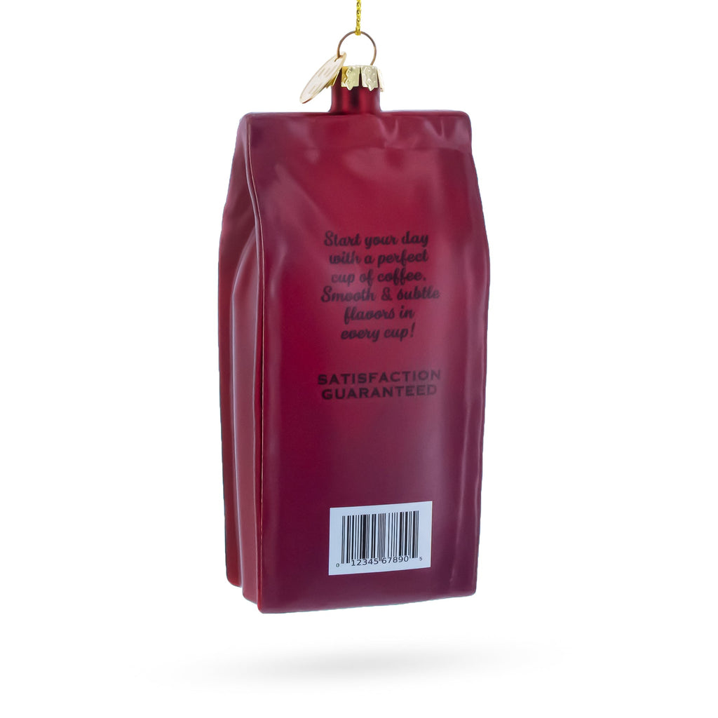 Organic Coffee Bag Glass Christmas Ornament