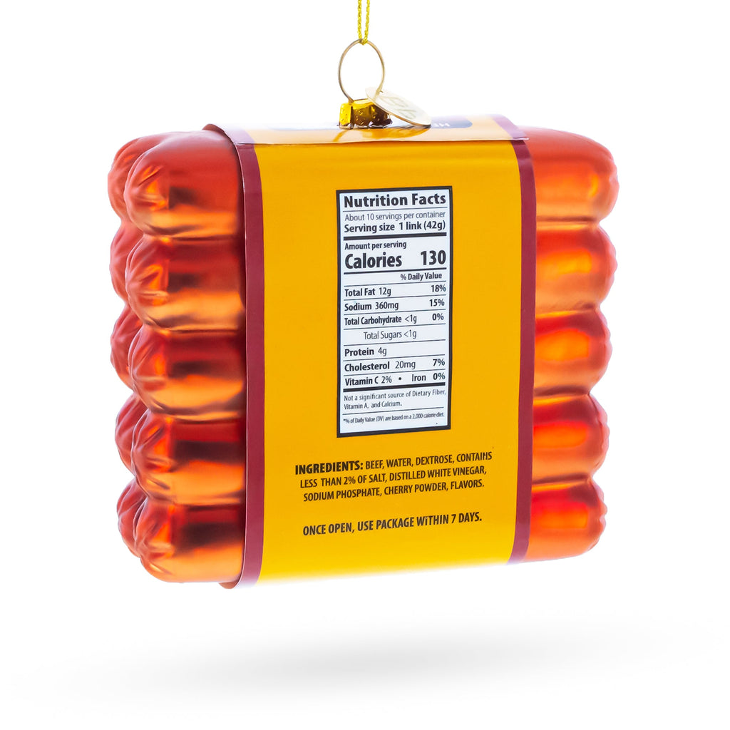 Premium Hot Dogs Pack Glass Christmas Ornament