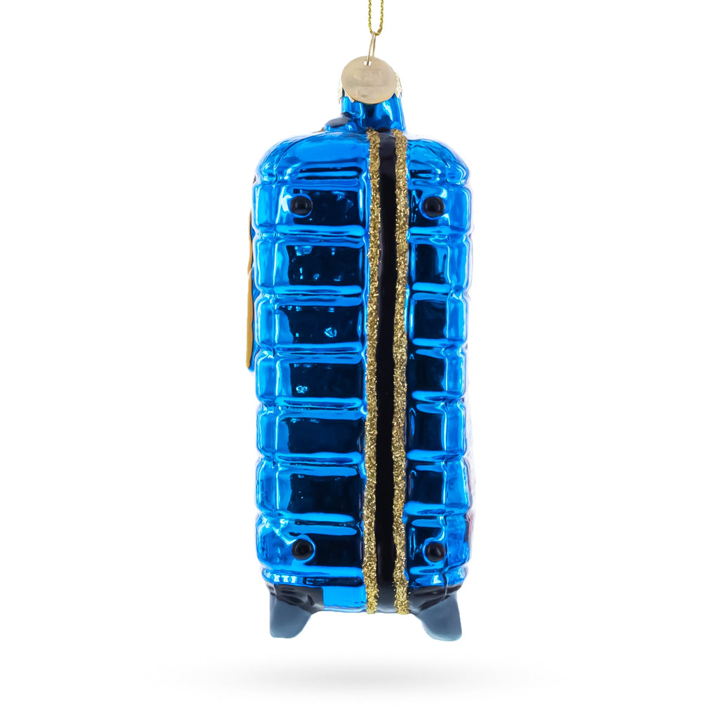 London Landmarks Suitcase Glass Christmas Ornament