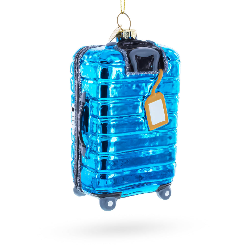 Hawaii Travel Suitcase Glass Christmas Ornament