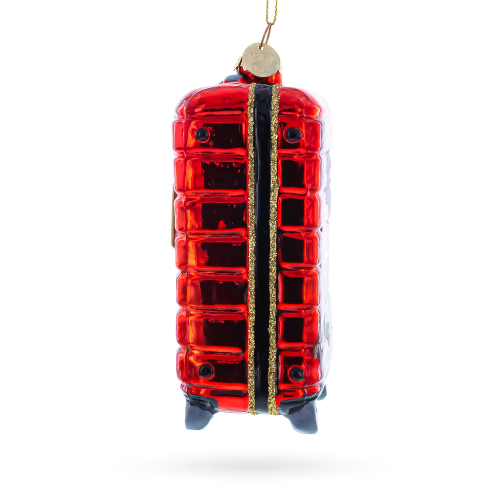 Paris Landmarks Suitcase Glass Christmas Ornament