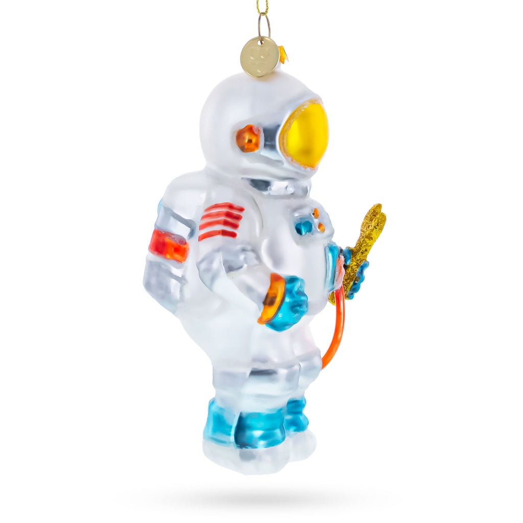 Astronaut Engineer with Tool Glass Christmas Ornament