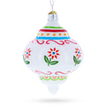 Finial with Floral Pattern Glass Christmas Ornament