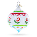 Floral Finial Drop Glass Christmas Ornament